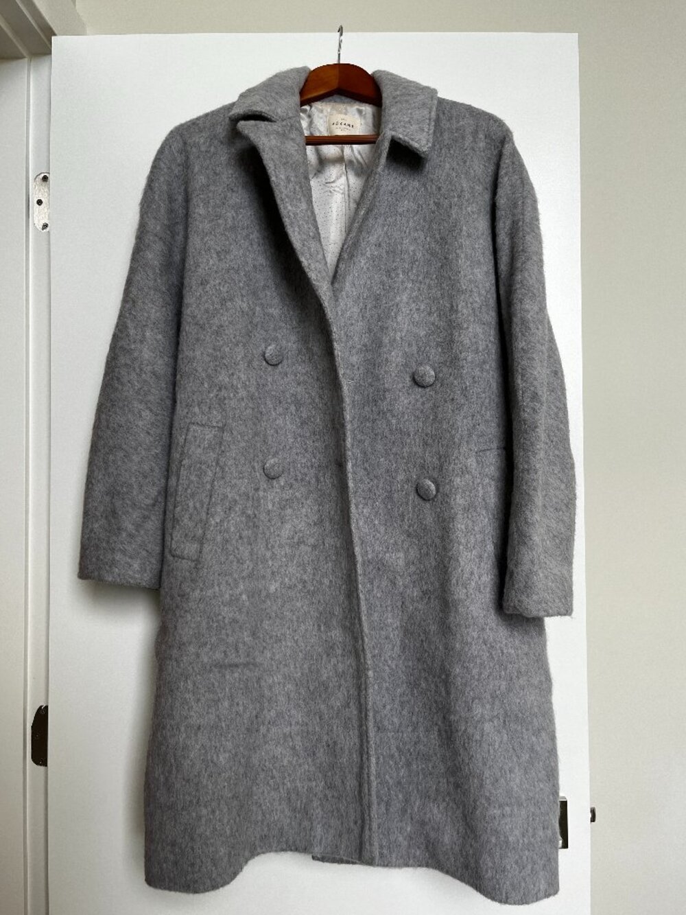 Sézane Jim Coat | Grey Wool Blend | Classic Tailored Coat | EU 38 / US 6